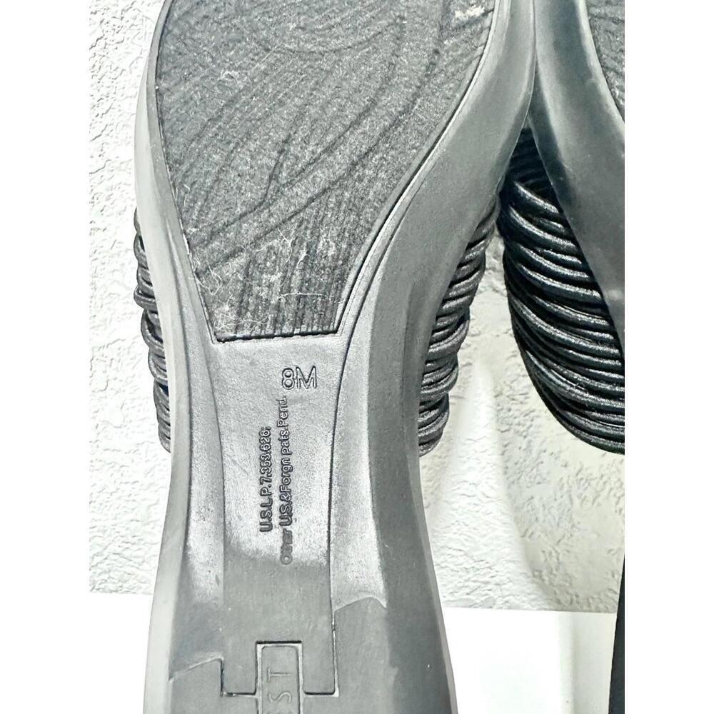 Nine West Womens Sandals Thong Multi Strap Design Black Silver Accent Size 8M - Picture 5 of 7